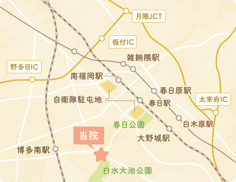 春日すこやか内科・睡眠クリニックのイラストマップ